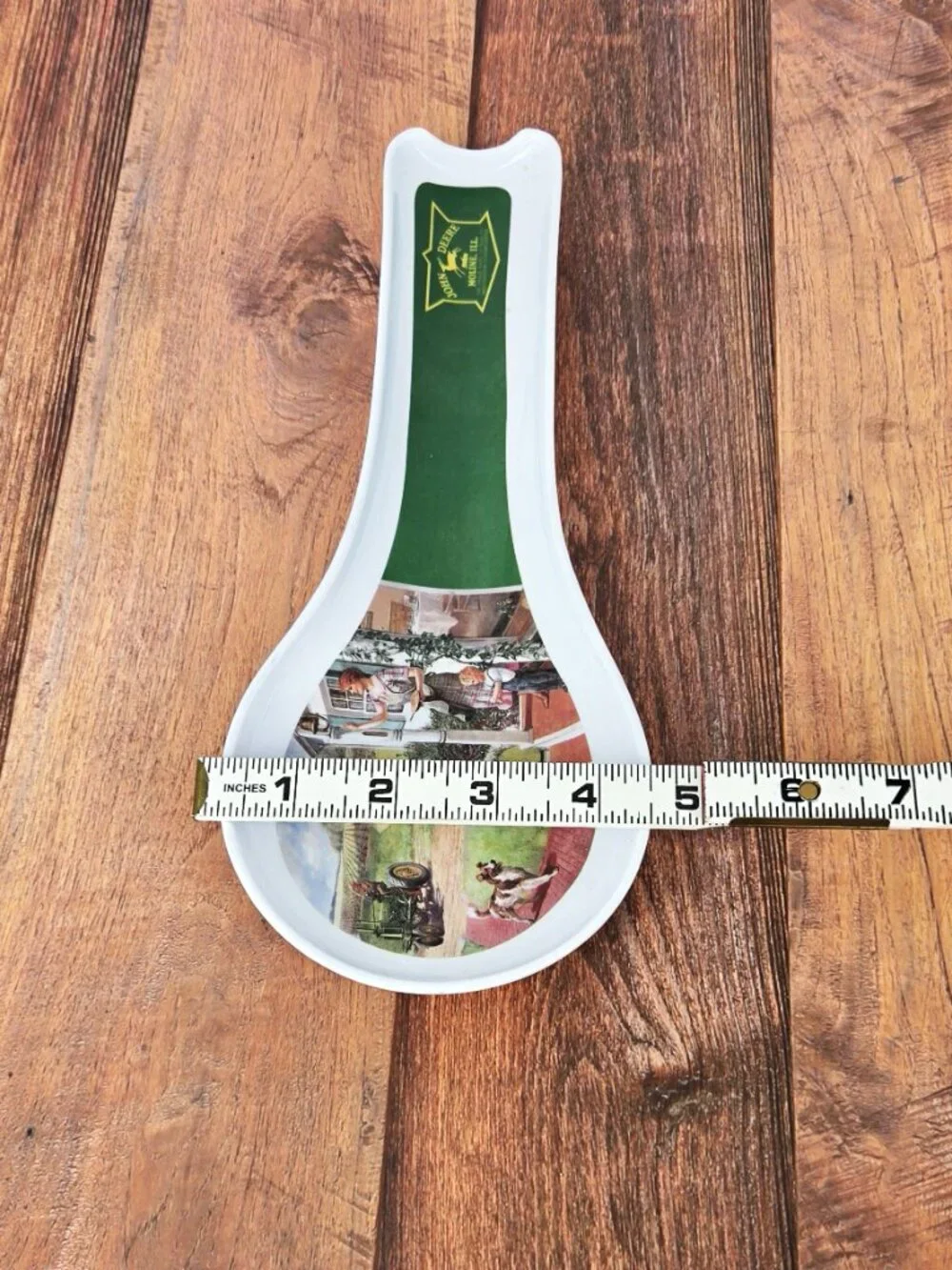 Licensed John Deere NOS Melamine Farm Family Scene Spoon Rest Original Stickers